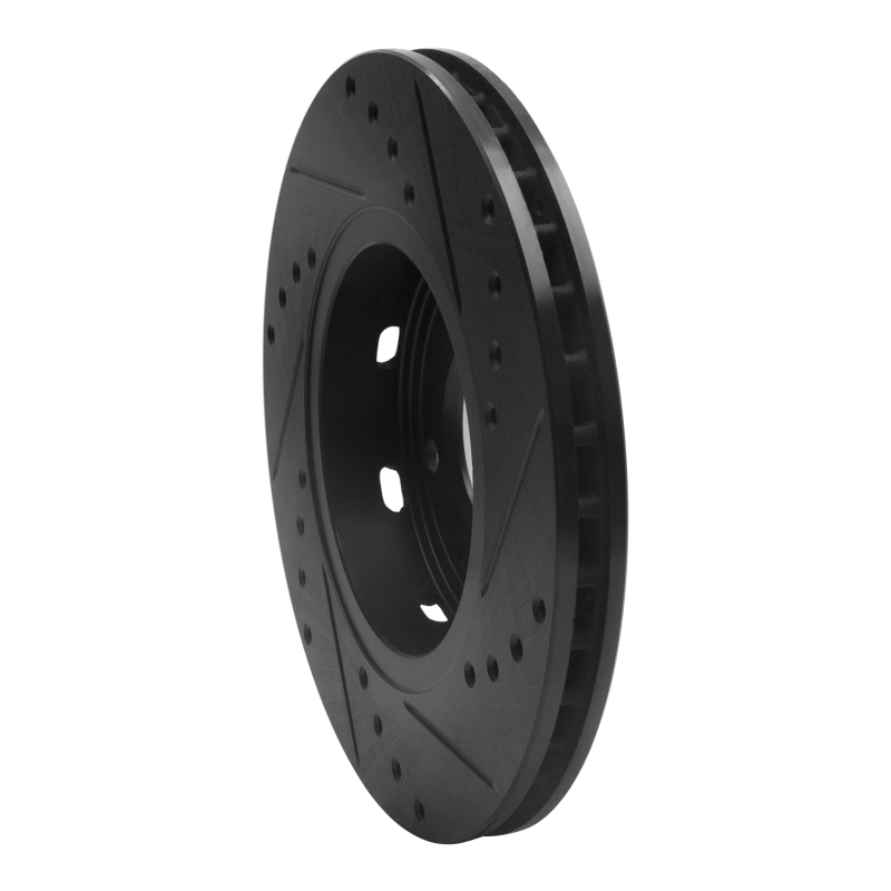 Volvo S40 Brake Rotor (1) - Front Left - R1 Concepts - Drilled & Slotted - Black - `00-`04